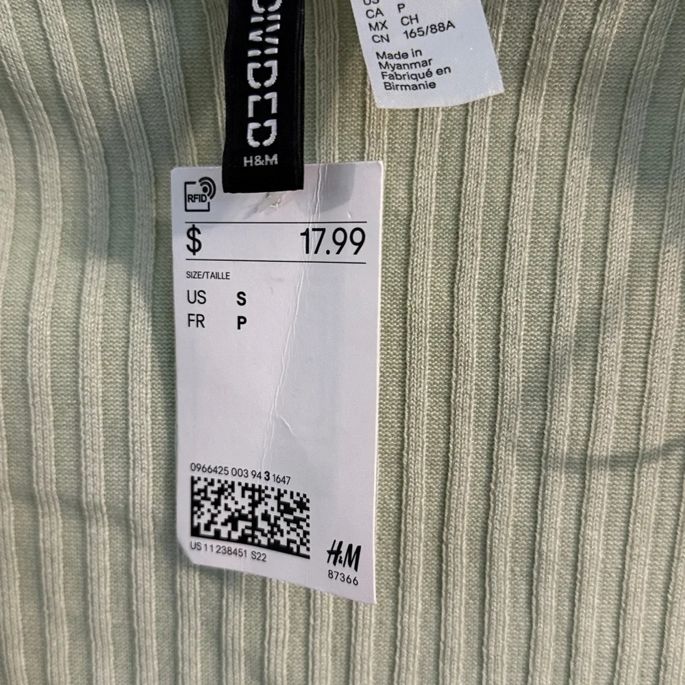 Divided Mint Ribbed Ruffle Top - Picture 2 of 4